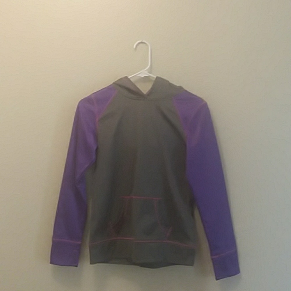 Grey and purple hoodie